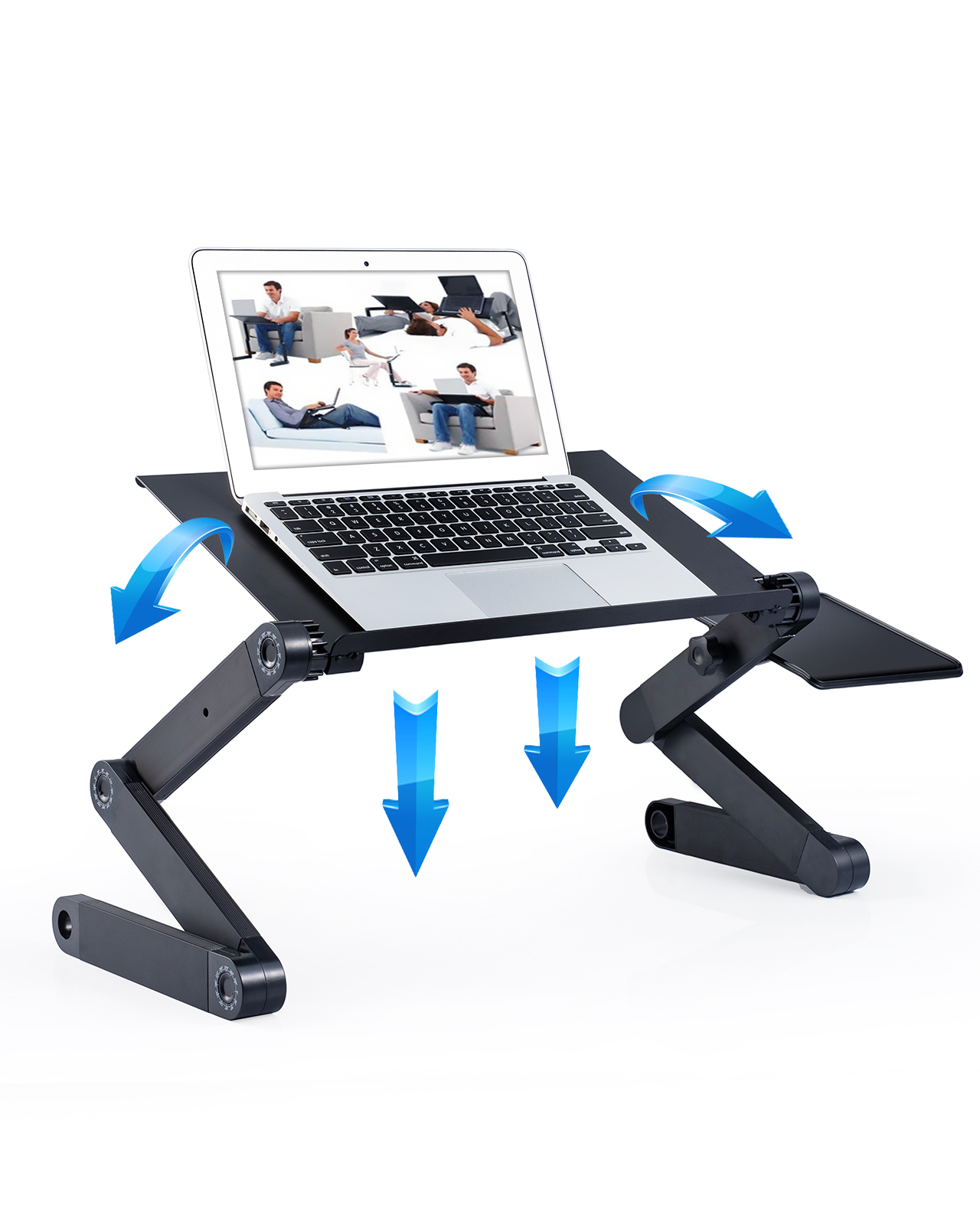 Adjustable Laptop Stand, RAINBEAN Laptop Desk with 2 CPU Cooling USB Fans for Be