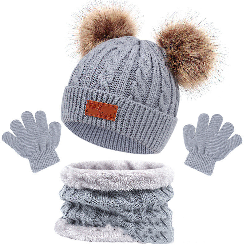 Children's Hat Scarf Gloves Three-piece Set - Picture 14 of 17