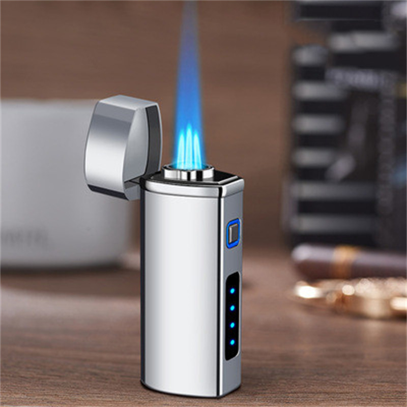 High Firepower Three Straight Spray Blue Flame Cigar Condenser Lighter Creative - Picture 8 of 9