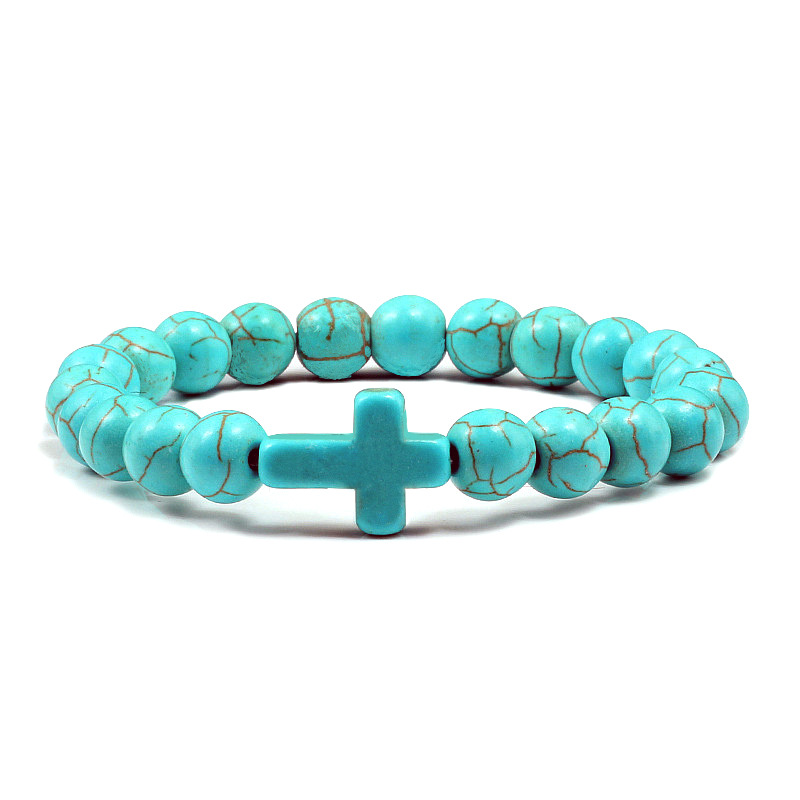 Armband Blau Türkis Kreuz - Bild 9 von 18