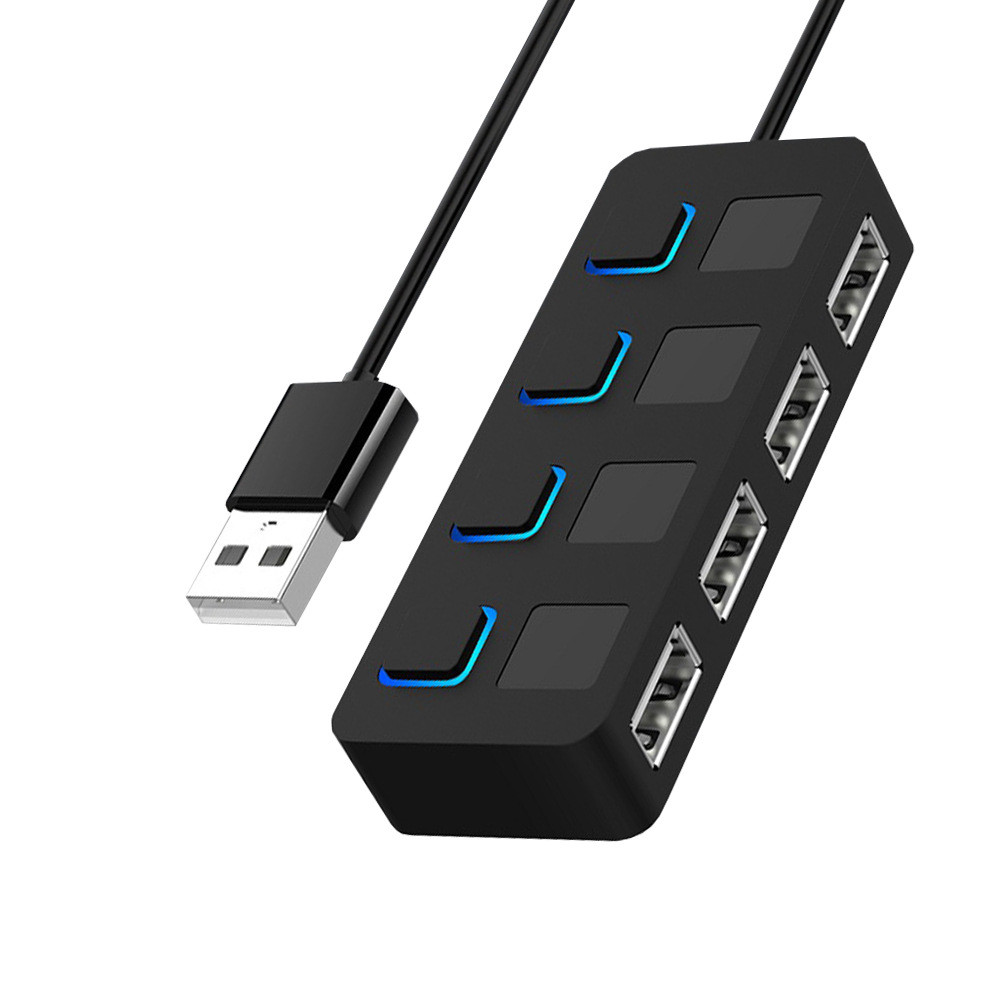 USB 2.0 HUB Multi USB Splitter 4 Expander USB Power Adapter Indicator Power USB