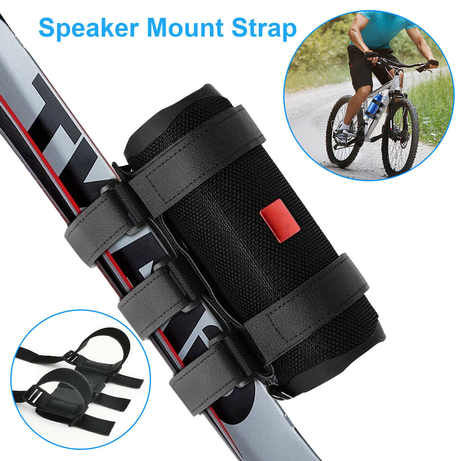 Adjustable Bluetooth Speaker Bike Mount Strap for Golf Cart or Bicycle Accessory-image