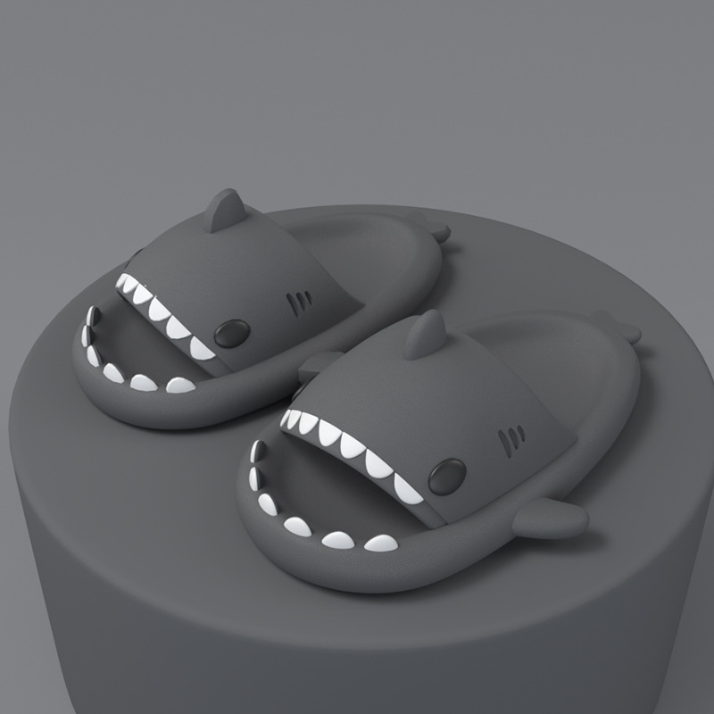 Adult's Slippers Indoor Outdoor Funny Shark Cartoon - Picture 32 of 40
