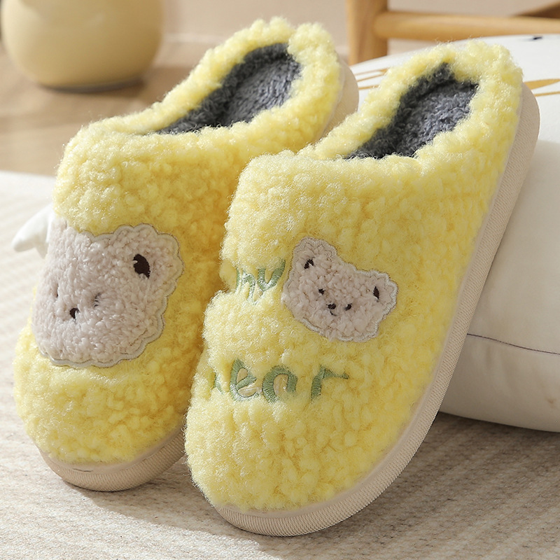 Bear Slippers Winter Warm House Shoes For Women Couple - Picture 10 of 10