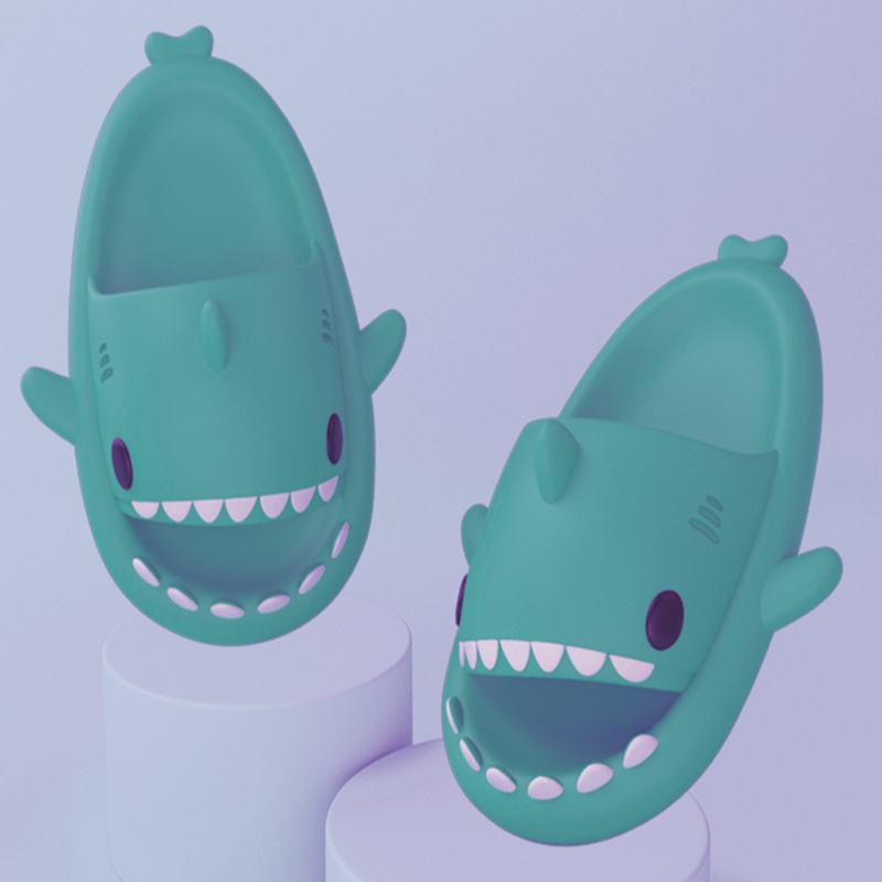Adult's Slippers Indoor Outdoor Funny Shark Cartoon - Picture 11 of 12