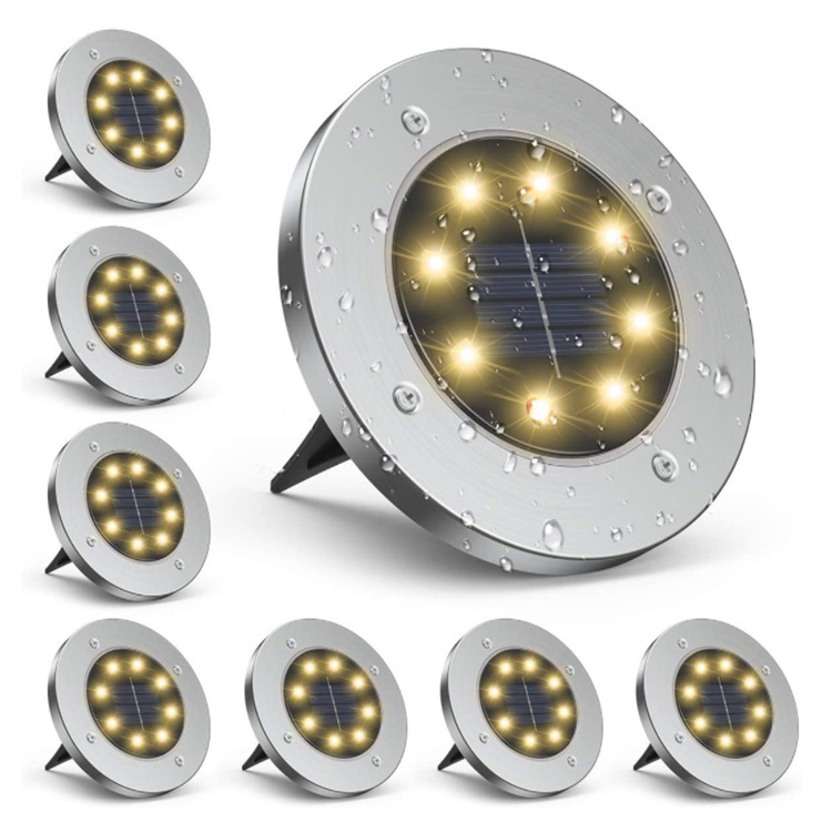 Lampada Solare da Giardino IP65 LED luce calda fredda o RGB / Faretto segnapasso - Foto 12 di 12