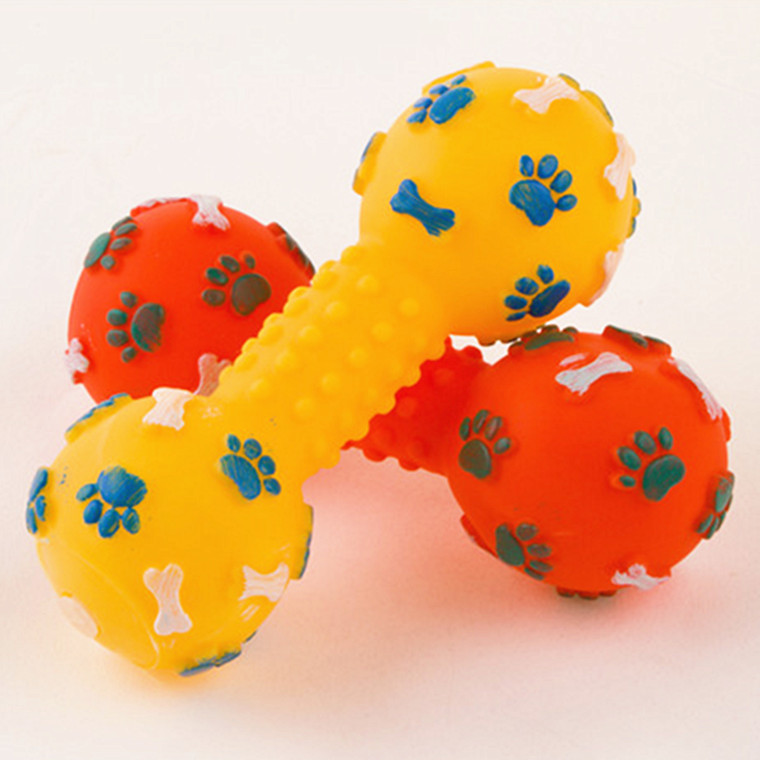 Pet Dumbbell Sound Toys Silicone Dog Toys Teeth bite 13CM Dog Training Guide Toy - Picture 1 of 1
