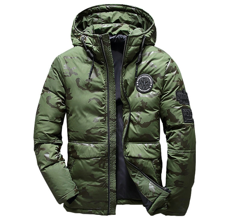 Men's camouflage Winter Jacket Parka Autumn Overcoat - Slim Down - Picture 4 of 7