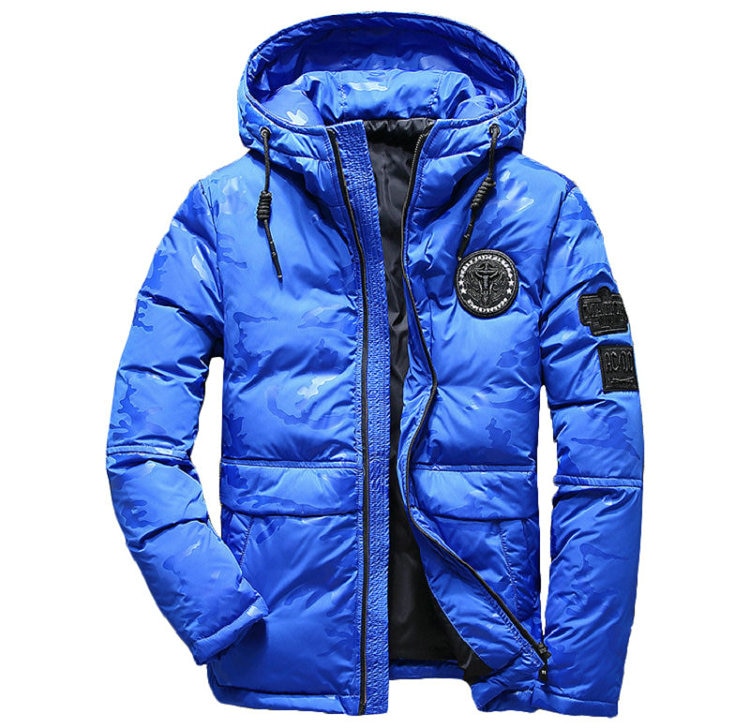 Men's camouflage Winter Jacket Parka Autumn Overcoat - Slim Down - Picture 6 of 7