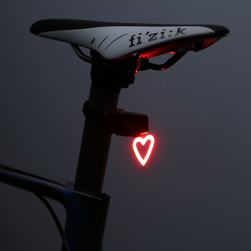Bicycle taillight usb Heart, Circle, Star, Bone, Triangle, Police lights, Horn