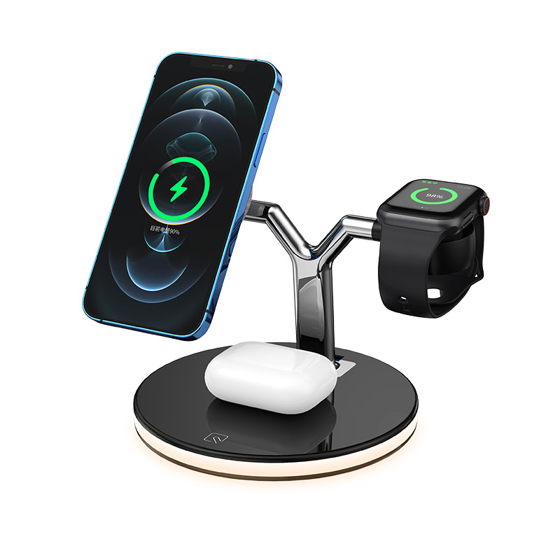 Chargeur sans fil magnétique 3 en 1 avec station de charge rapide pour chargeur Mag-safe - Photo 14 sur 44