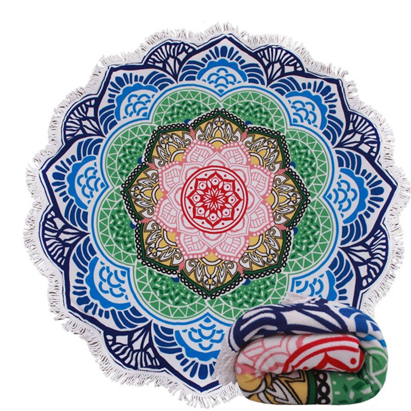 Mikrofaser Strandtuch handbemalt Mandala Strandtuch Kissen - Bild 5 von 5