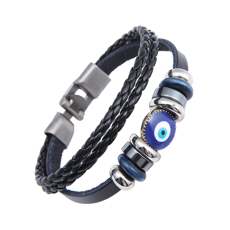 Vintage Dripping Beaded Blue Eye Bracelet - Picture 5 of 5