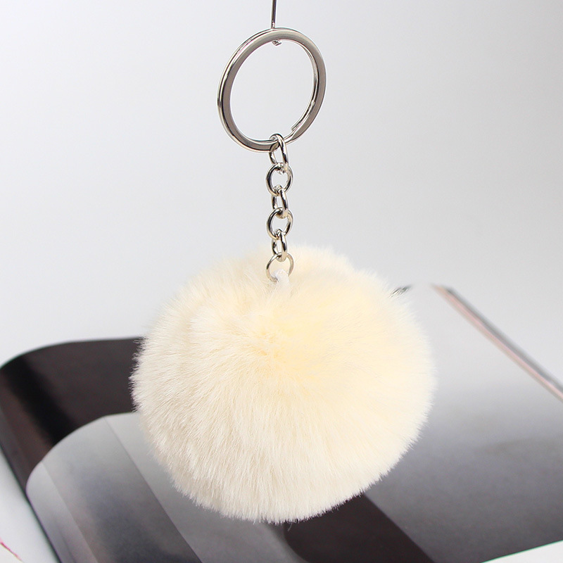 20 Colors Fluffy Fur Pom Pom Keychain Soft Faux Fur-like Ball Car ...