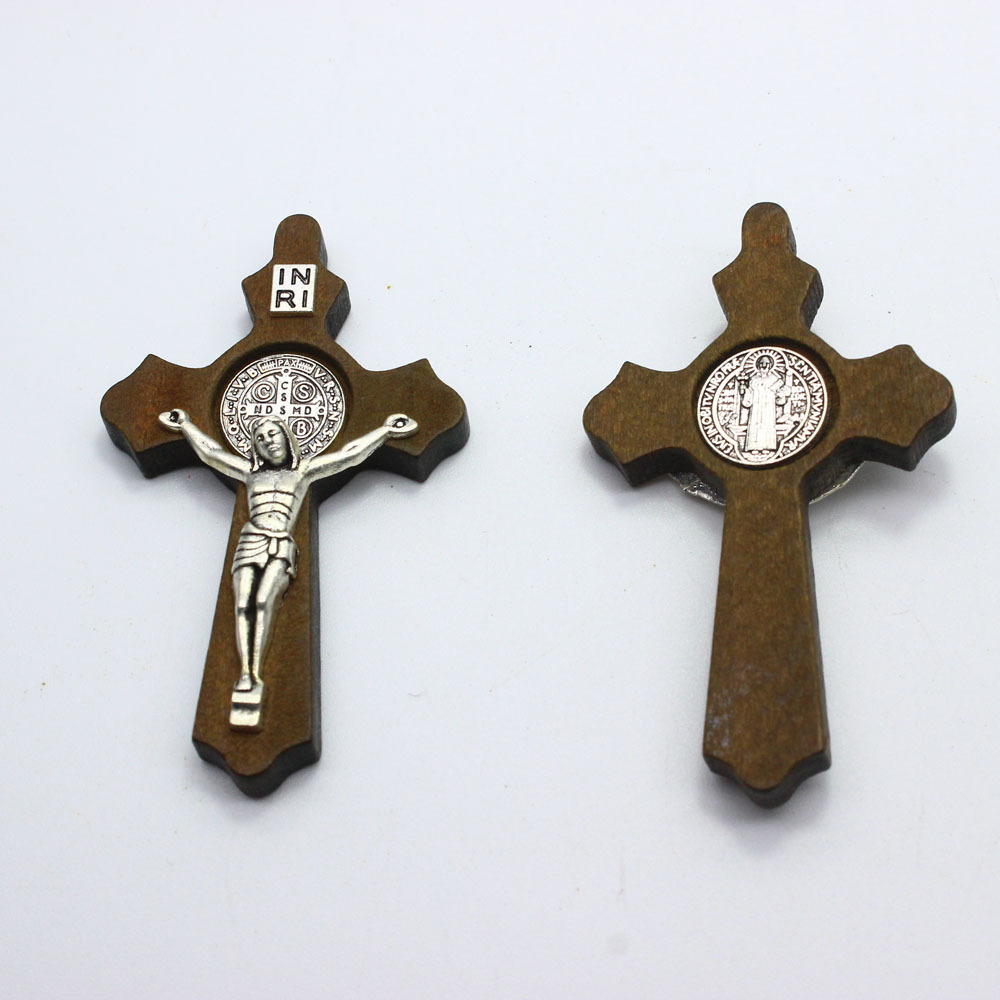 1/10Pc 60mm Large Wooden Cross Pendant For Necklace, Christian Jewelry Making