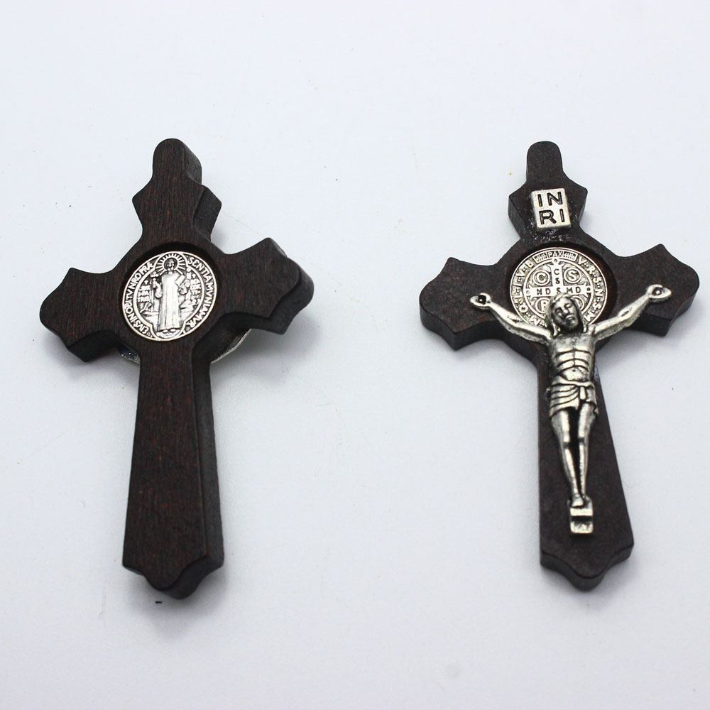 1/10Pc 60mm Large Wooden Cross Pendant For Necklace, Christian Jewelry Making