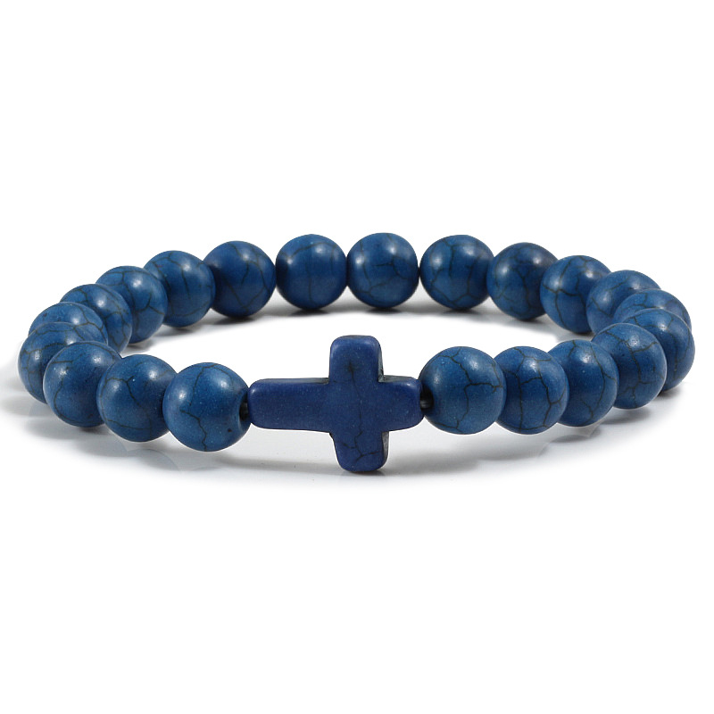 Armband Blau Türkis Kreuz - Bild 8 von 18