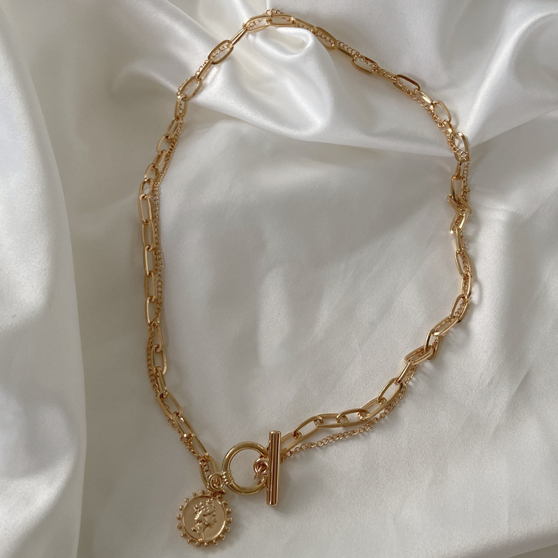 Vintage Multi-layer Coin Chain Choker Necklace For Women Gold Silver Color Fashi