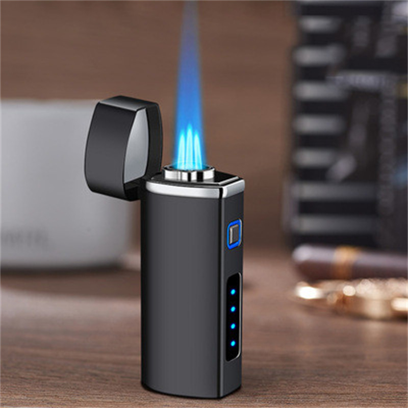 High Firepower Three Straight Spray Blue Flame Cigar Condenser Lighter Creative - Picture 5 of 9