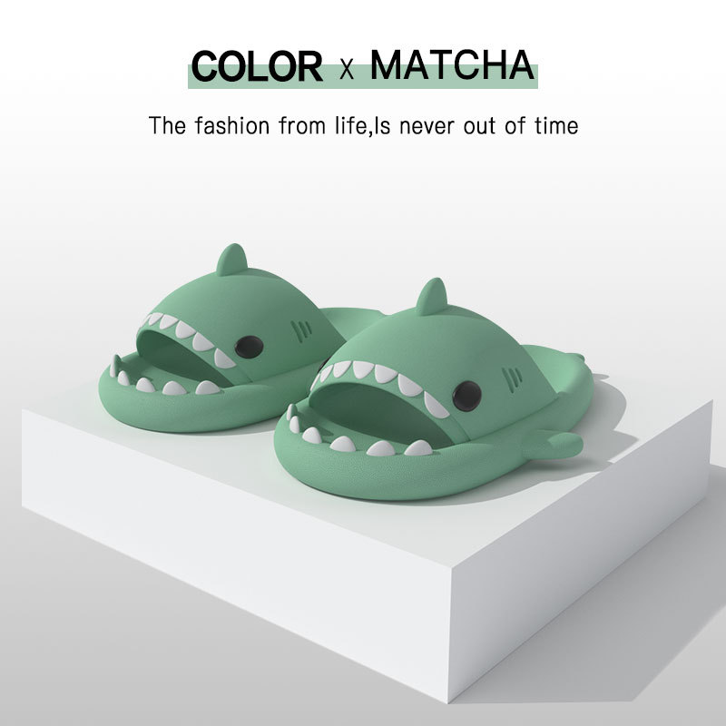 Adult's Slippers Indoor Outdoor Funny Shark Cartoon - Picture 19 of 40