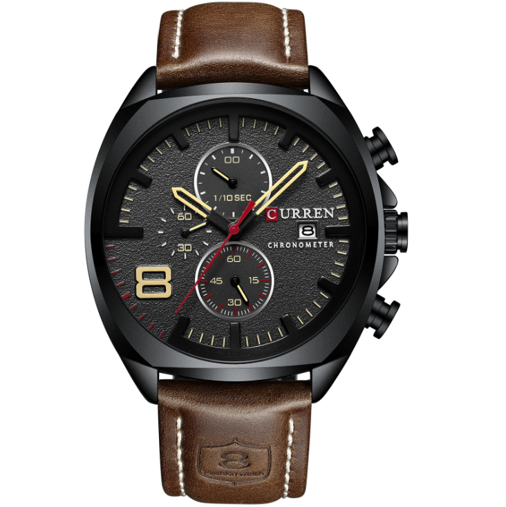 Curren new 8324 men's watch belt waterproof watch six-needle watch - Picture 1 of 4