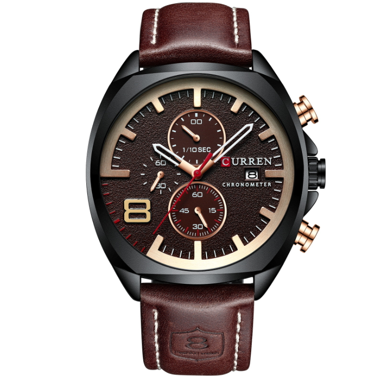 Curren new 8324 men's watch belt waterproof watch six-needle watch - Picture 2 of 4