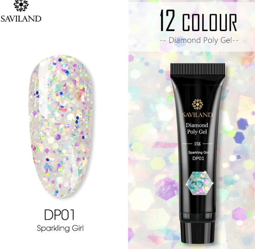 12 Colors Nail Diamond Poly Gel latest fashion free shipping