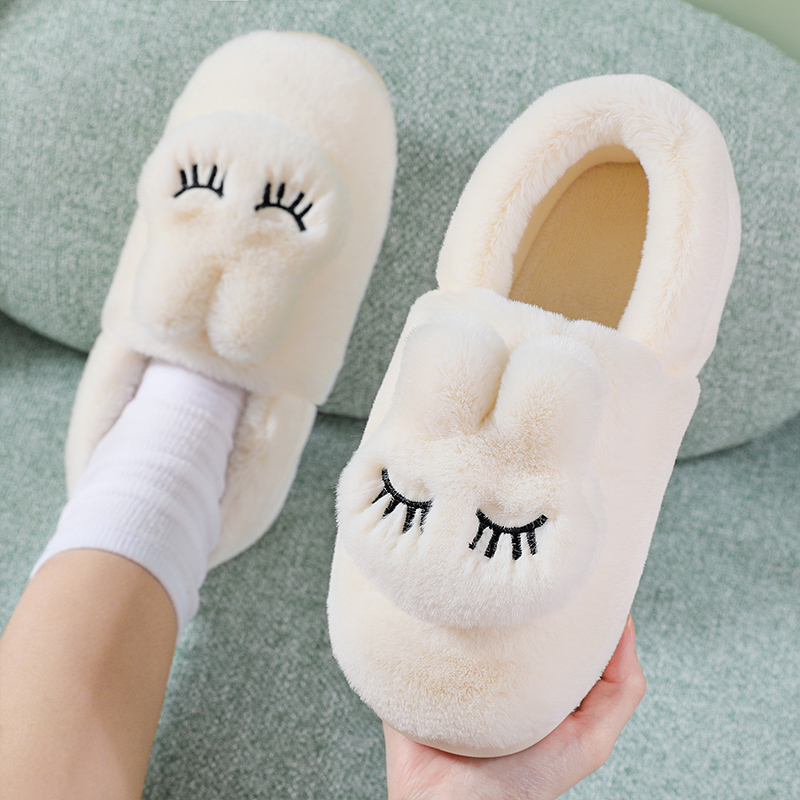 Bunny Cute Slippers - Home Cotton Slippers; Bedroom Slippers; Sleepover; Soft - Picture 8 of 9