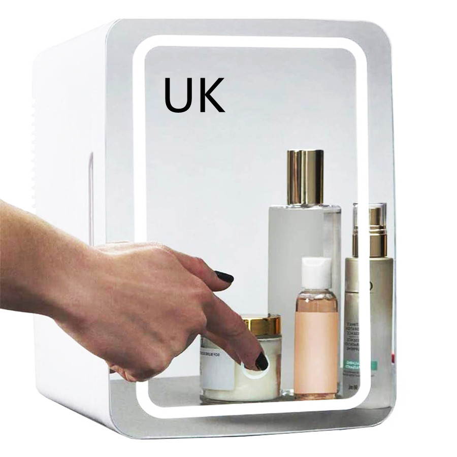 Personal Chiller 6L Mini Fridge Beauty & Skincare Refrigerator, Glass Door White