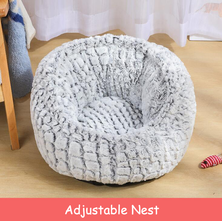 Pet Bed Soft Non-Slip Plush Kennel Round Cat Dog Nest Cushion - Picture 9 of 9