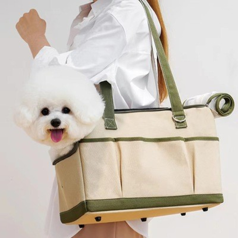 Borsa a tracolla portatile porta cuccioli orsacchiotto cane gatto animale domestico - Foto 1 di 14