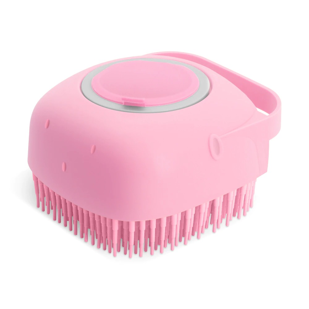 Pets Dog Cat Silicone Softy Massage Bath Brush Scrubber Shampoo Dispenser Shower - Picture 7 of 8