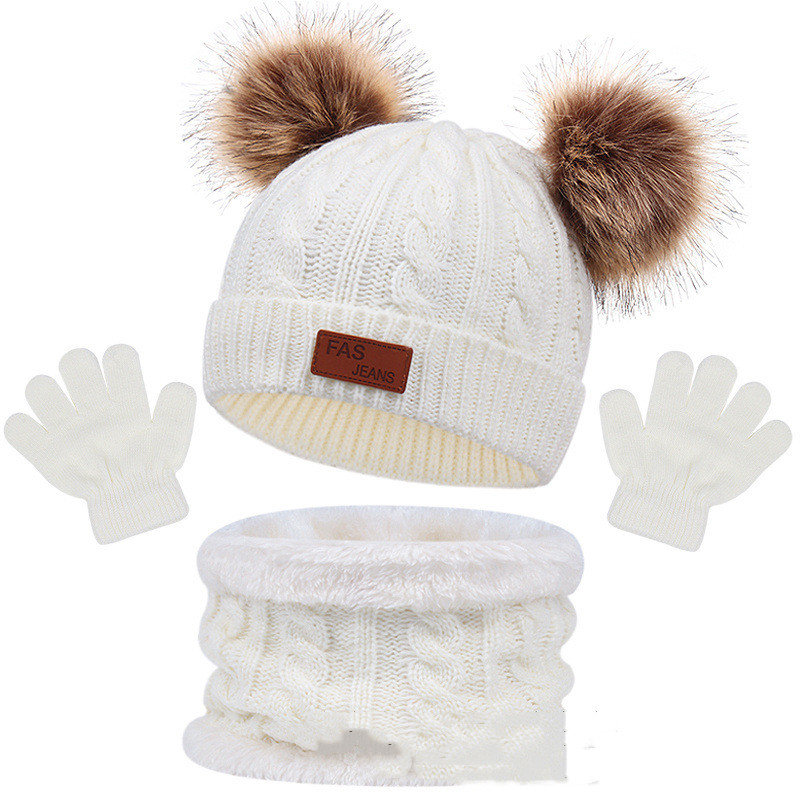 Children's Hat Scarf Gloves Three-piece Set - Picture 17 of 17