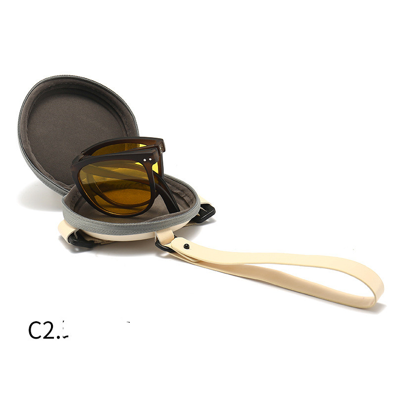 Trendy Foldable Sunglasses For Women TR Polarized Folding Sun Glasses - Picture 4 of 13