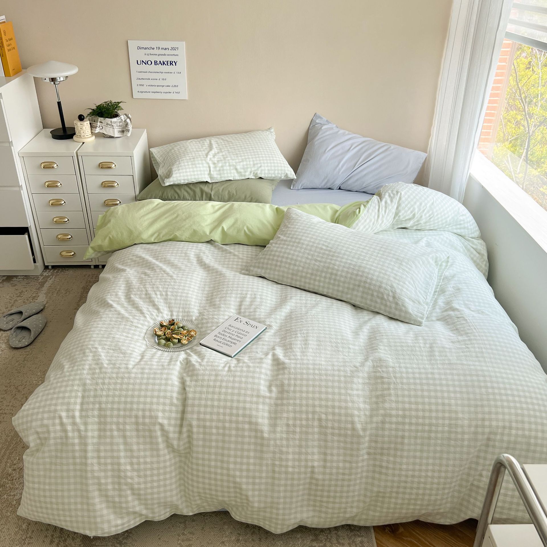 Pastel Bedding Plaid bedsheets - Picture 9 of 11