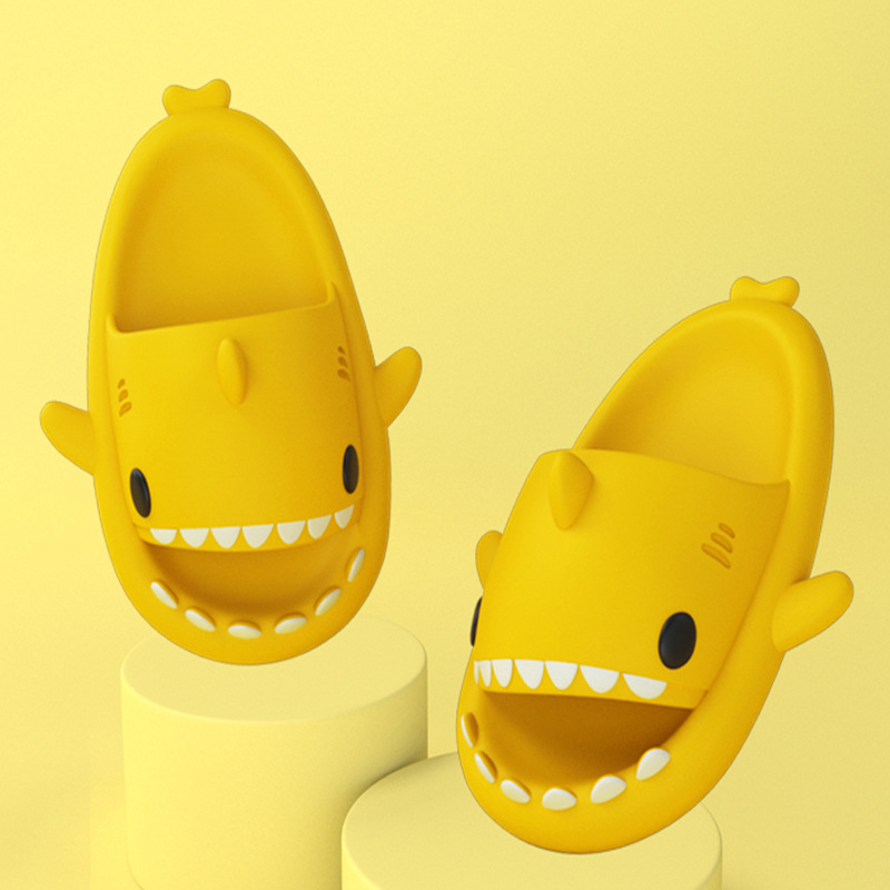 Adult's Slippers Indoor Outdoor Funny Shark Cartoon - Picture 39 of 40