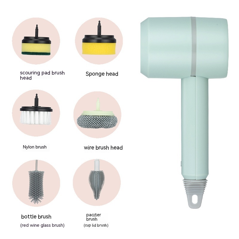 Electric Cleaning Brush Dishwashing Brush Automatic Wireless USB Rechargeable Pr - Picture 12 of 26