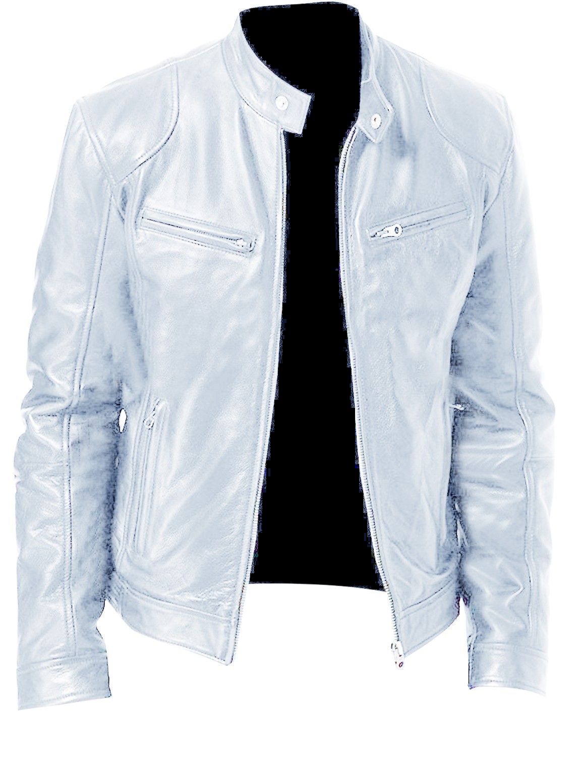 Cafe Racer Biker Leather Jacket  Multi Colored Soft Sheep Skin Leather