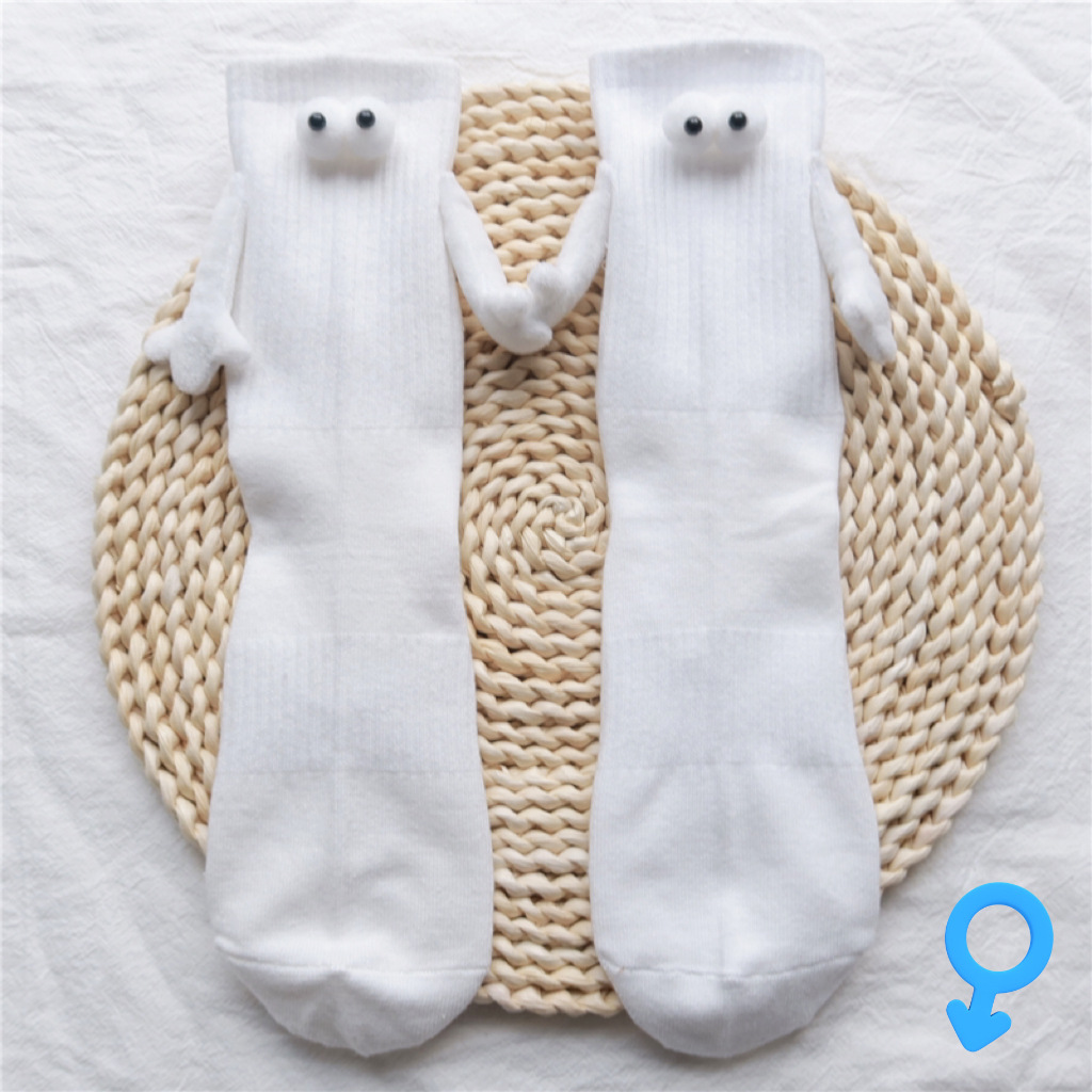 Magnetic Suction Hand In Hand Couple Socks Cartoon Lovely Breathable Comfortable - Picture 12 of 16
