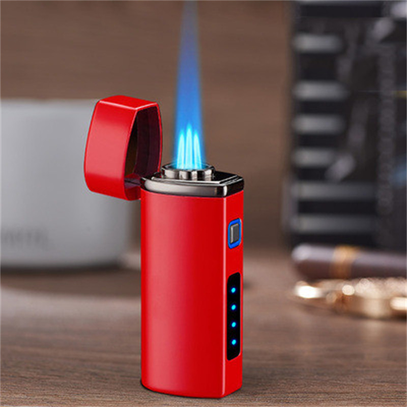 High Firepower Three Straight Spray Blue Flame Cigar Condenser Lighter Creative - Picture 6 of 9