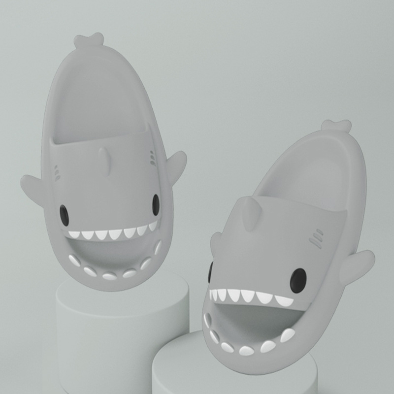 Adult's Slippers Indoor Outdoor Funny Shark Cartoon - Picture 12 of 12