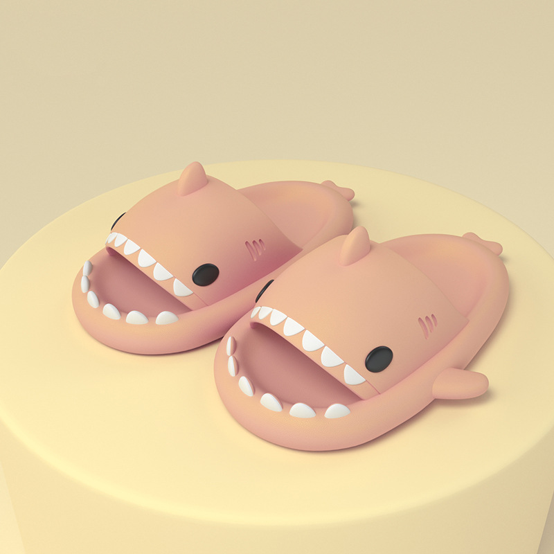 Adult's Slippers Indoor Outdoor Funny Shark Cartoon - Picture 35 of 40