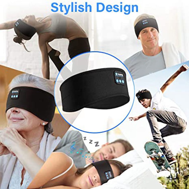 Wireless Bluetooth Sleeping Headphones Headband Thin Soft Elastic Comfortable Mu