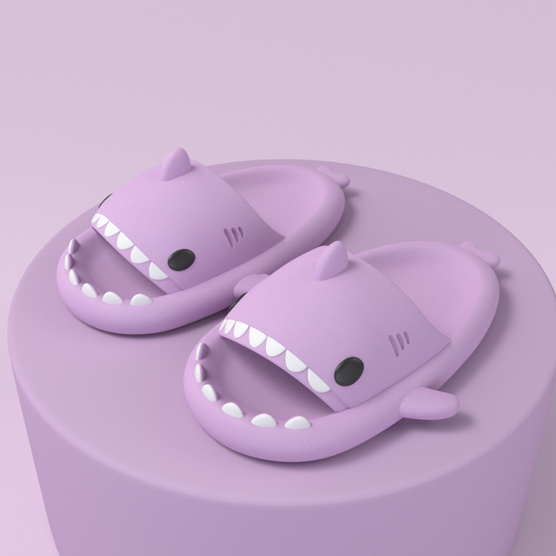 Adult's Slippers Indoor Outdoor Funny Shark Cartoon - Picture 38 of 40