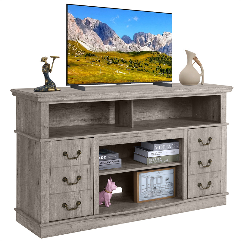 Wooden Entertainment Center for Family Living Rooms: Ample Storage
