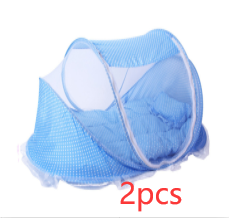 "Foldable Baby Bed Net with Pillow: Convenient 2-Piece Set for Safe Sleep"