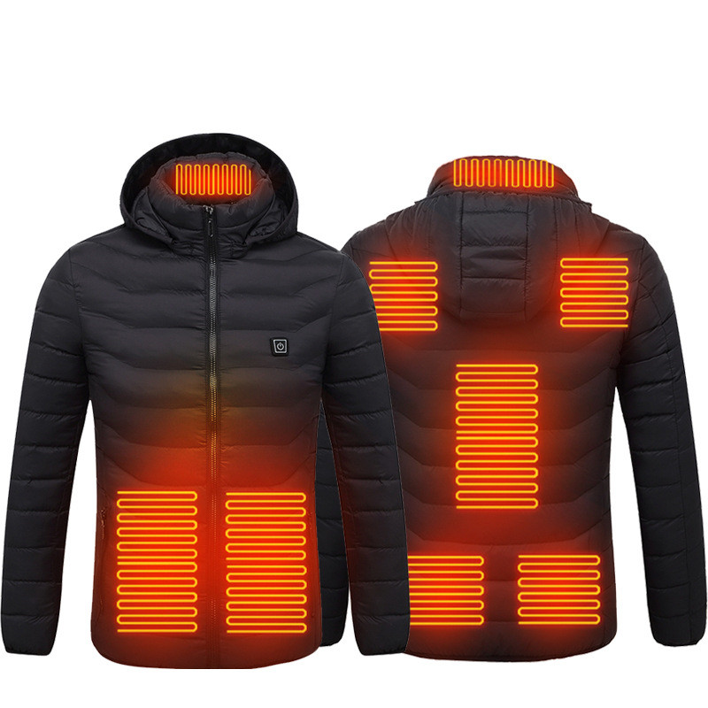 Men Heated Puffer Jacket Electric Heating Coat Insulated Hood Windbreaker 9Heat - Picture 9 of 21