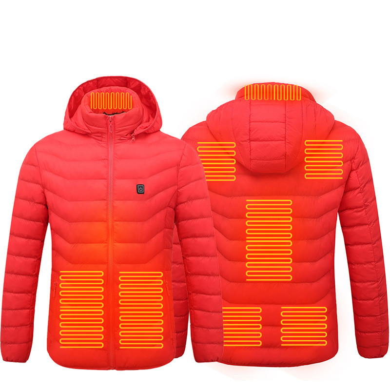 Men Heated Puffer Jacket Electric Heating Coat Insulated Hood Windbreaker 9Heat - Picture 18 of 21