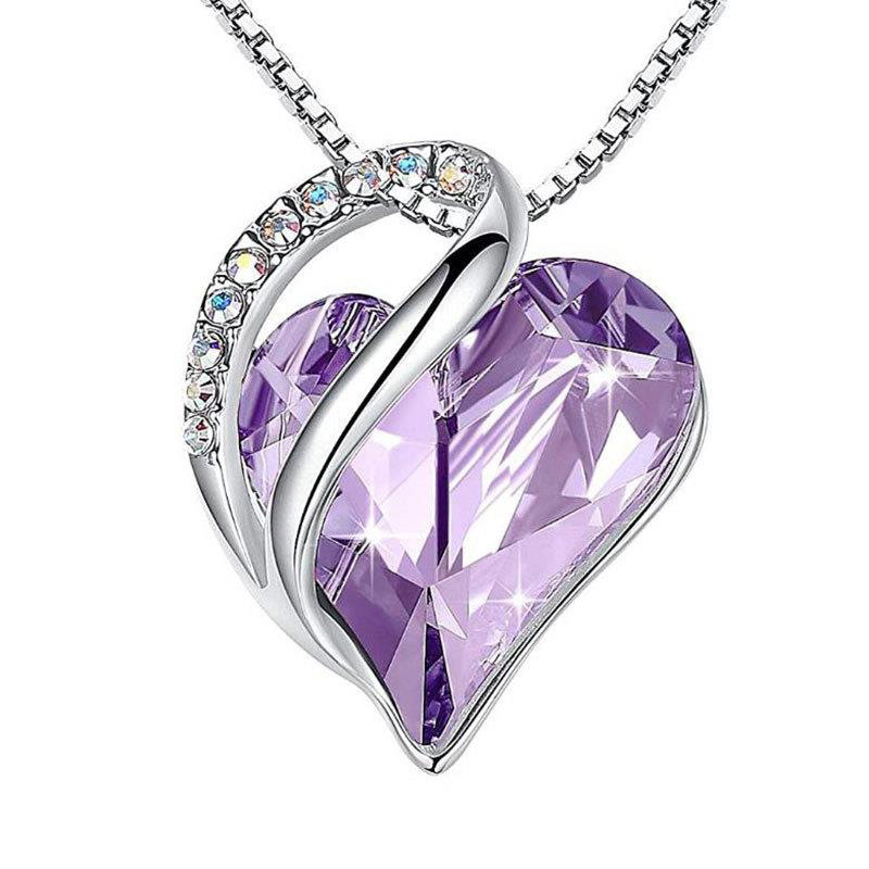 Edle 925 Silber Herzkette funkelnde Kristalle Halskette Damen Frauen Geschenk - Bild 10 von 12