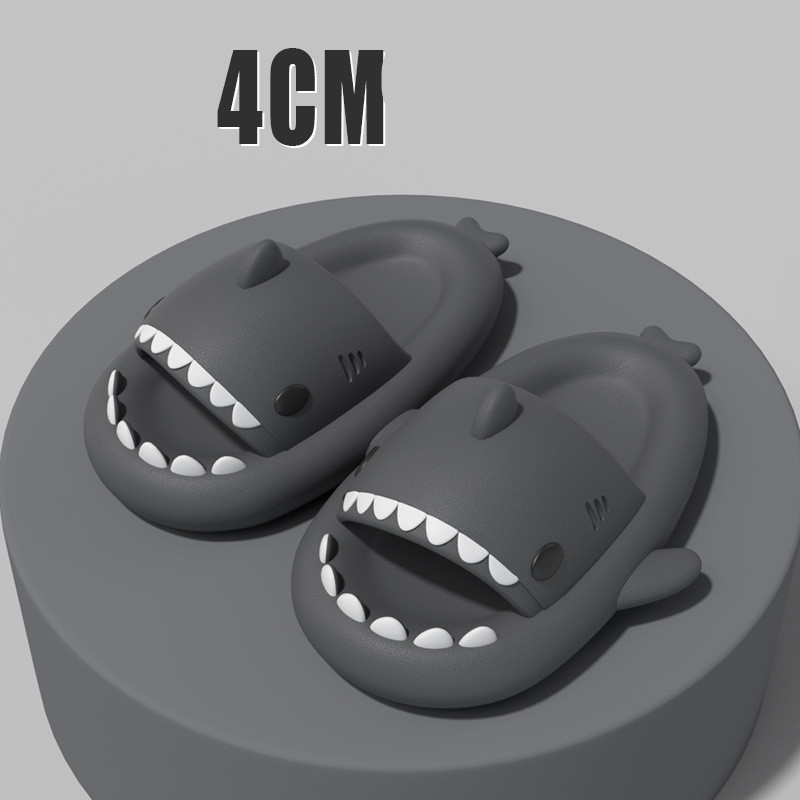 Adult's Slippers Indoor Outdoor Funny Shark Cartoon - Picture 10 of 40
